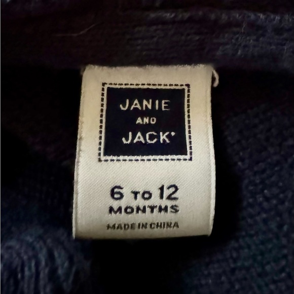 Janie and Jack Hooded Cardigan Sweater Nautical Anchor Baby Boy 6-12 Months. - Picture 3 of 4